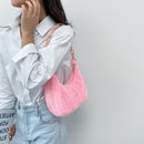 Autumn Winter Retro Women Hobos Underarm Bag Chain Plush Large Capacity Handbags
