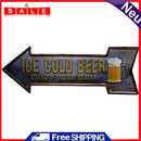 Tin Plates Wall Sign Retro Painting Arrow Shape Beer Metal Plate Poster for Bar