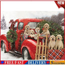 5D DIY Dogs in Car Full Round Diamond Painting Mosaic Drill Picture Kit Art