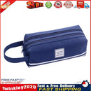 Large Capacity Pencil Case Bags Zipper Solid Stationery Box (Navy Blue) Newly