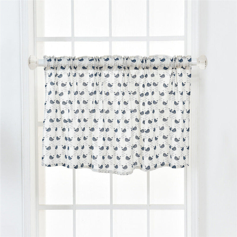 Short Curtain Shading Curtains Home Decor for Window Screen (Sea Whale)