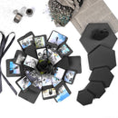 Explosion Box Hexagonal DIY Photo Album Scrapbooking Bomb Box Gift (Black) Newly