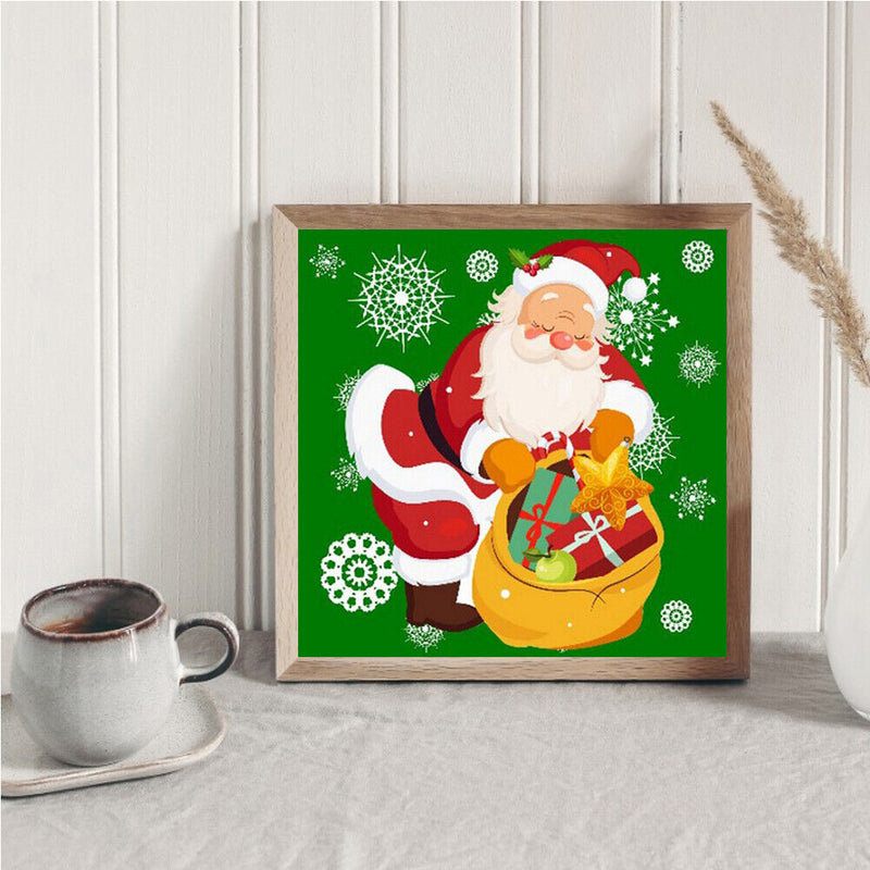 Paint By Numbers Kit DIY Christmas Santa Colouring Oil Picture Ornament