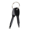 2pcs Portable Key Shape Slotted/Phillips Screwdriver Repair Tool (Black) Newly