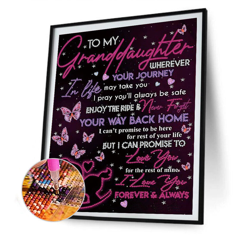 5D Diamond Painting Kit English Letters Partial Special Shape Drill DIY Art