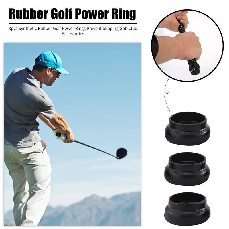 3pcs Synthetic Rubber Golf Power Rings Prevent Slipping Golf Accessories