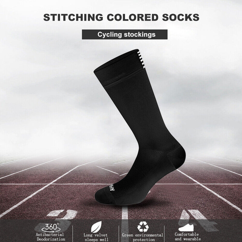 Compression Socks Men Women Sports Cycling Running Breathable Socks (Black)
