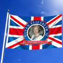 Platinum Jubilee Flag Polyester Queen Elizabeth Banner - British Decor (2) Newly
