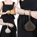 3pcs Women Metal Evening Clutch Fashion Rhinestone Purse Handbag (Black)