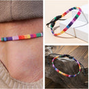 Gifts Attractive Rainbow Weave Anklet Foot Rope Rope Bracelet Gift For Couple