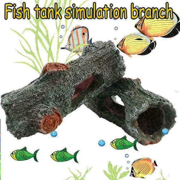Aquarium Hide Fish Cave Ornament Hide Hollow Tree Hiding Decoration X3U7 B8R8