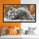 Canvas Artwork DIY Print 14CT Stamped Quiet Animal Kit Needlework Cross Stitc