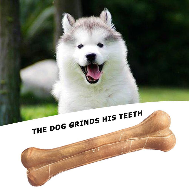 Dog Toys Cowhide Leather Bone Molar Teeth Clean Stick Food Treats (8in/1pc)