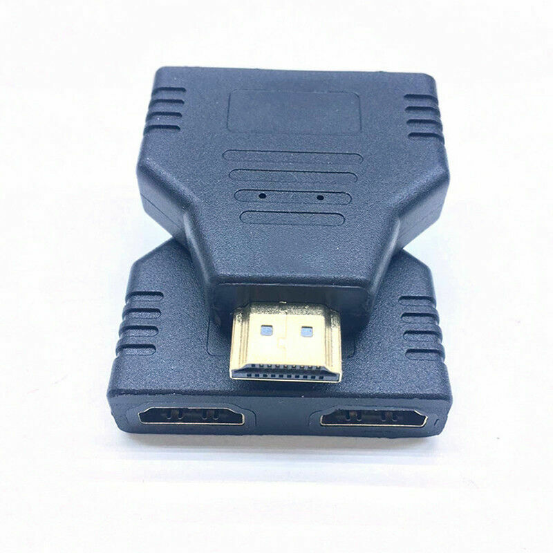 1080P PVC Male Plug to Double HDMIS Female 1 in 2 Out Adapter Splitter UKQQ I0H5
