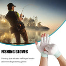 3 Fingers Cut Fishing Gloves Anti-Slip Sunscreen Angling Gloves (White)