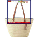 Straw Handbags Women Summer Beach Straw Bucket Bag Woven Tote with Tassel Purse