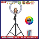 10 inch RGB LED Selfie Ring Light Phone Video Photography Lighting with Tri