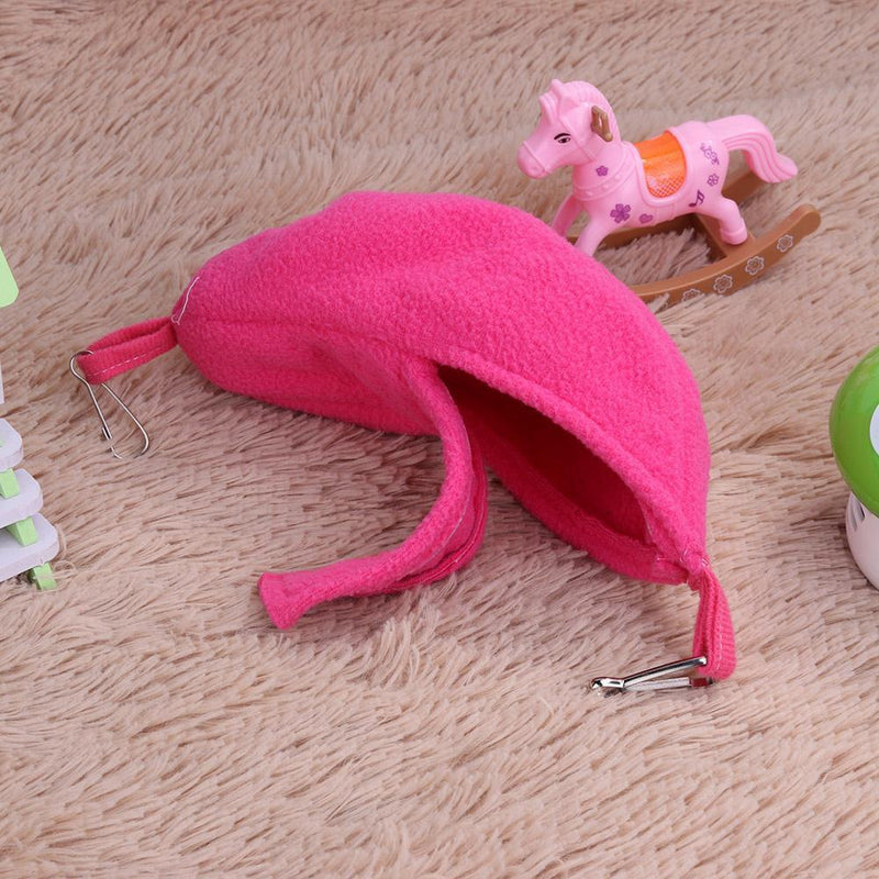 Warm Banana Hamster Hammock Hang Cage Pet Birds Sleeping Nest House (Rose)