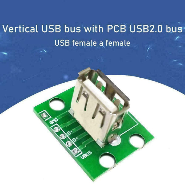 Vertical USB Female Adapter Board USB 2.0 Connector 2.54mm to DIP PCB Q3T7