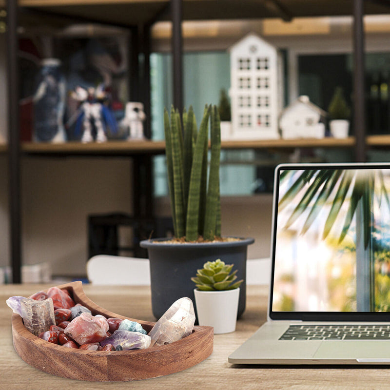 Moon Tray - Crystal Gemstones Storage and Organizer Tray Box Crescent Moon Bowl