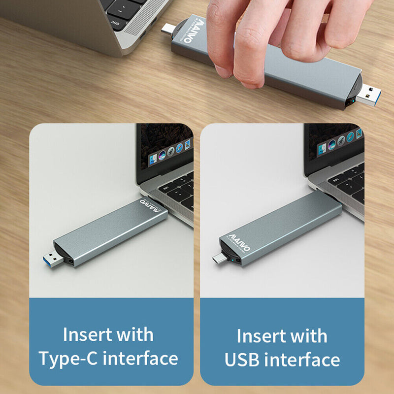 MAIWO K1683P2 M.2 NVME SSD to USB Case 10Gbps Dual Protocol M2 NVMe SATA Box