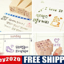 25pcs Love Diary Rubber Wooden Stamp Set DIY with Wooden Box