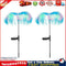 2pcs LED Solar Fiber Optic Light Colorful for Outdoor Ground Plug Decor Newly