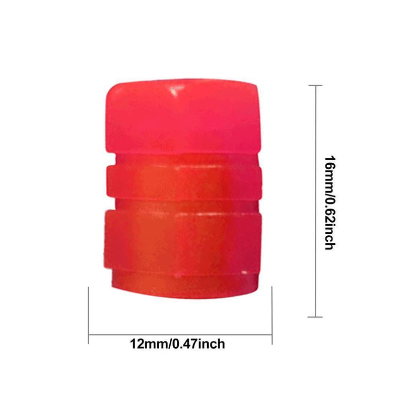 4pcs Luminous Tire Cap Tire Rim Stem Cap Rim Stem Covers for Motorcycles (Red)