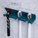 Punch Free Plug Hanger Wall-Mounted Toothbrush Bathroom Holder (Dark Blue) Newly