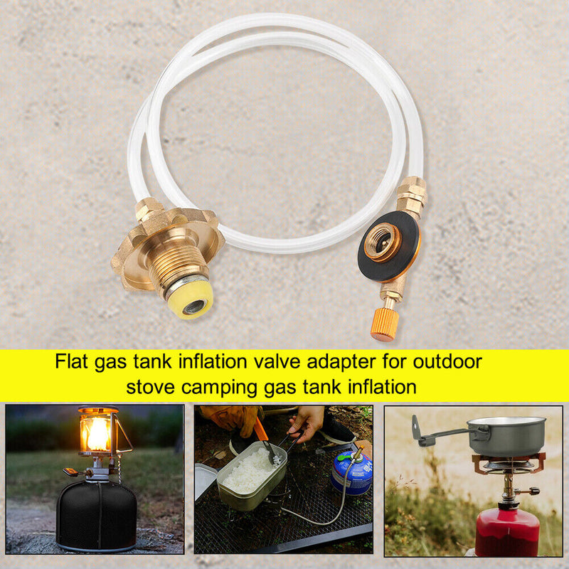Outdoor Camping Flat Gas Stove Inflation Valve Adapter Cylinder Valve Converter