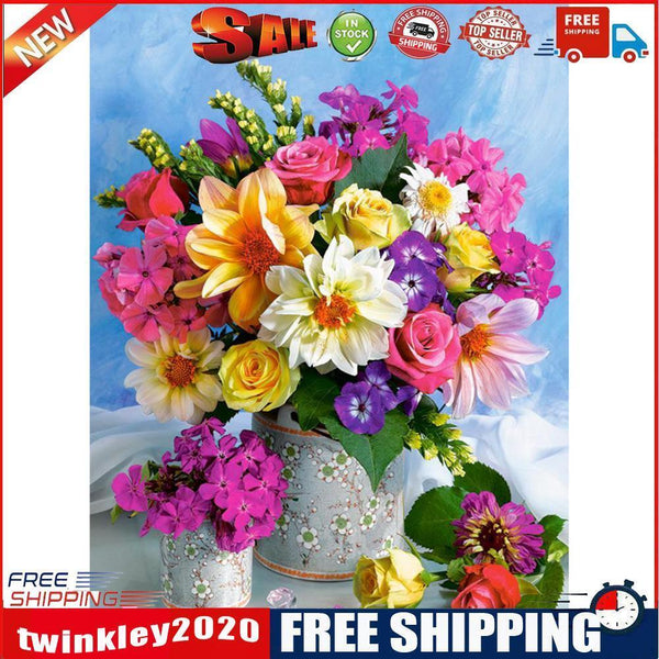Painting By Numbers Kit DIY Colorful Flower Canvas Oil Art Picture Craft