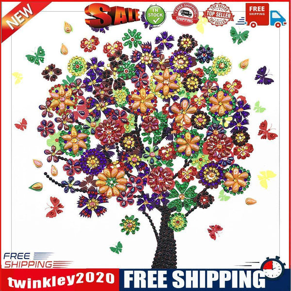 5D DIY Special Shaped Diamond Painting Butterfly Tree Embroidery Craft Kits