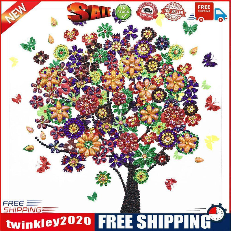 5D DIY Special Shaped Diamond Painting Butterfly Tree Embroidery Craft Kits