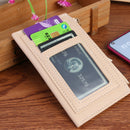 PU Solid Wallet Card Holder Bag Women Tassel Multi-slot Mini Purse (Khaki)