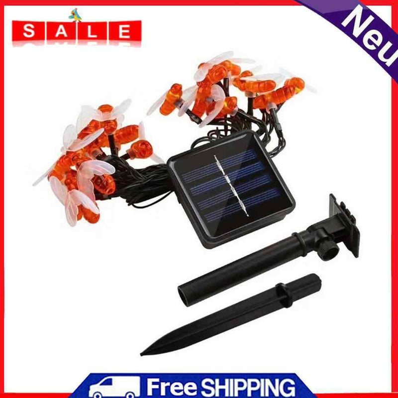 Solar LED Bee Curtain Lights Fairy Lamp for Home Room Party Festival Decoration