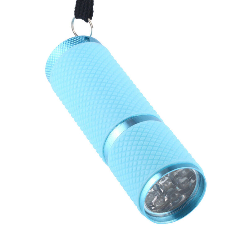 9LED UV Mini Portable Flashlight Purple Light 395-400nm Ultraviolet Torch Lam