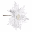 Home Decoration Poinsettia Christmas Tree Flowers Xmas Gift Glitter Ornament