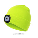 Winter Kids Knitted Beanie Hat Cap with LED Light for Camping Fishing Cycli