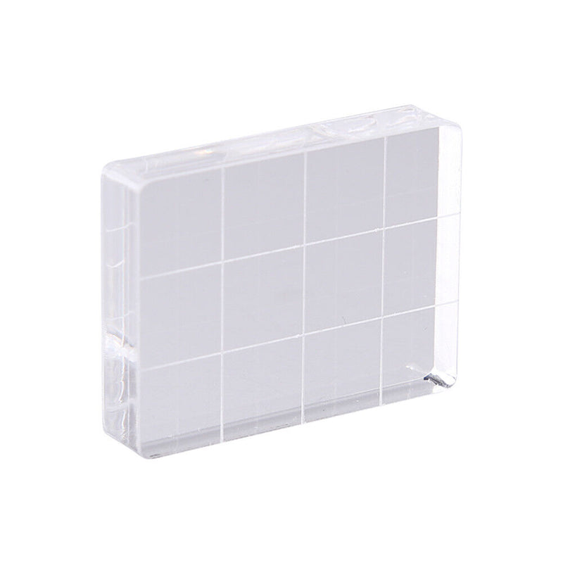 Acrylic Stamp Block Clear Stamping Tool Set with Grid Line Craft (3x4cm) Newly