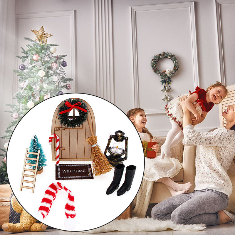 Fairy Door House Festive Decor Mini Elf House for Family Friends Neighbors Gifts