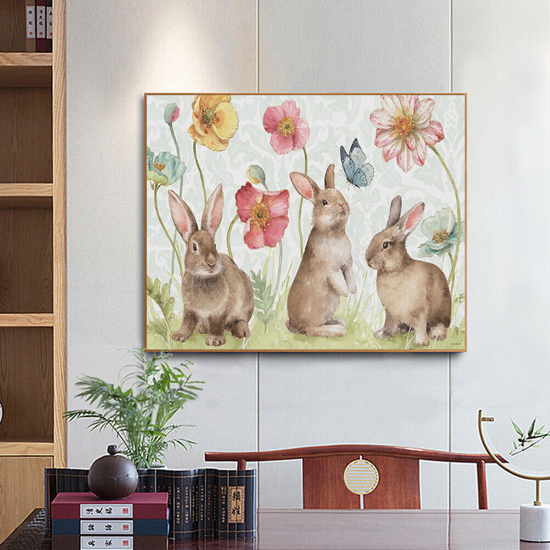 Paint By Numbers for Beginner Rabbit and Flower DIY Acrylic Painting Kit Newly