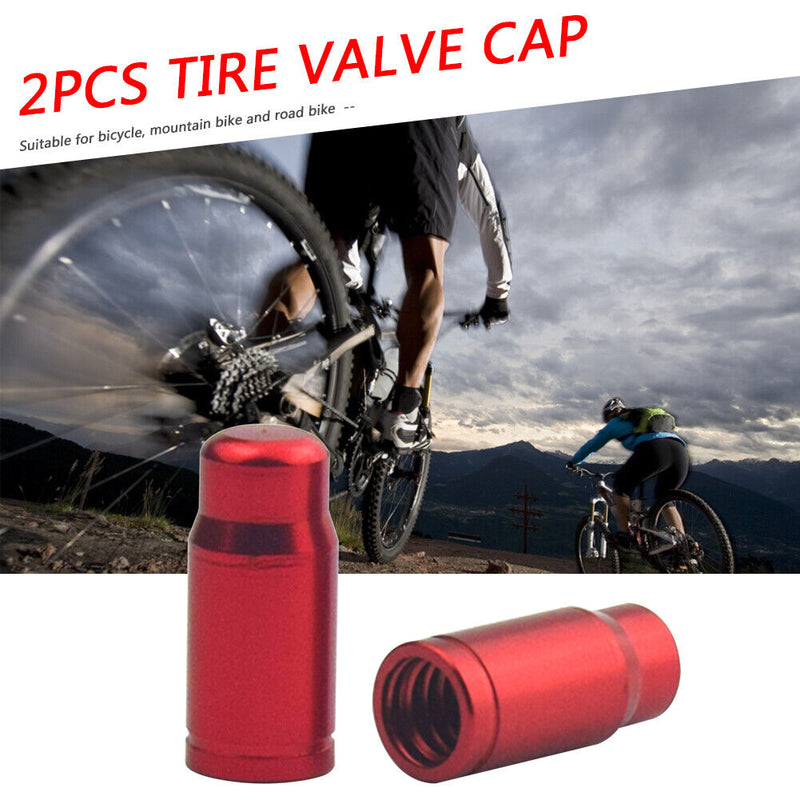 HQ-PARTS Red Aluminum Presta Valve Caps – Bicycle Tire, Set Of 2 (Front & Rear)