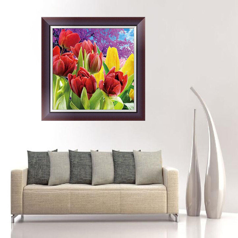Tulip 5D Diamond Embroidery DIY Craft Painting Cross Stitch Mosaic Decor Newly
