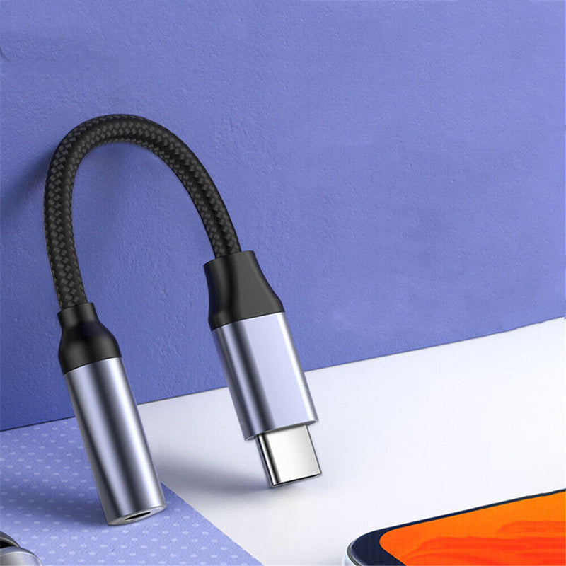 USB-C Type C Adapter Port to 3.5MM Aux Audio Jack Earphone Headphone Cable USB
