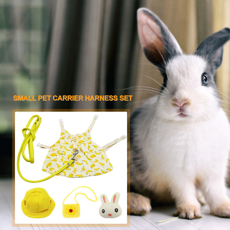 Small Animal Harness Vest Leash Set Comfort Clothes Outdoor Travel Chest St