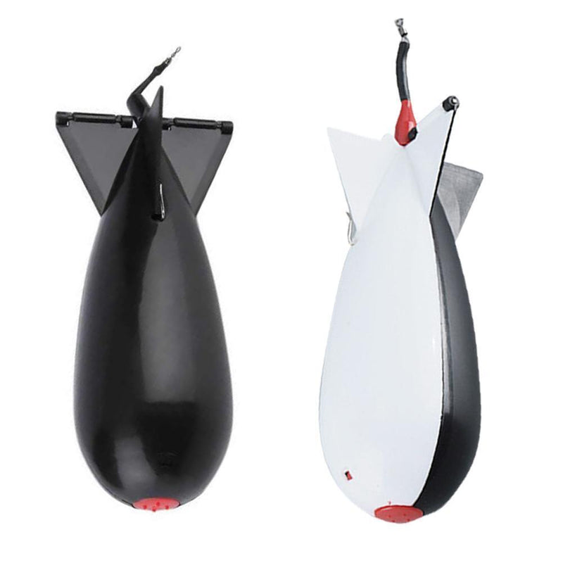 Carp Fishing Rockets Feeders Float Bait Lure Holder Tool (Black + White L)