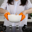 2pcs Silicone Anti-Slip Oven Gloves Heat Resistant Cooking Glove (Orange)