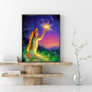 5D DIY diamond painting full circle diamond girl and light (w734)