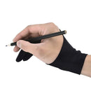 Hot Fingerless Artist Free Size Two Finger Anti-fouling Black Drawing Glove