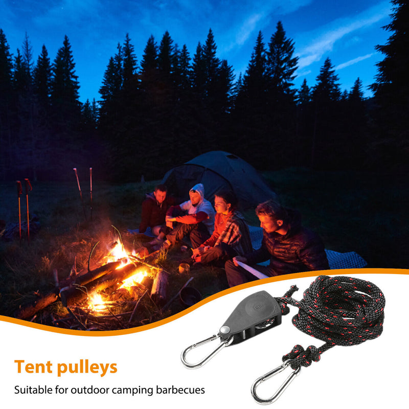Adjustable Rope Hanger Tent Wind Rope Pulley Ratchet Hanger for Camping Outdo